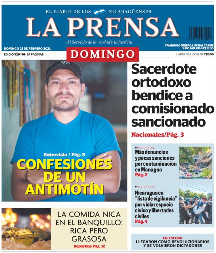 Portada de La Prensa (Nicaragua)