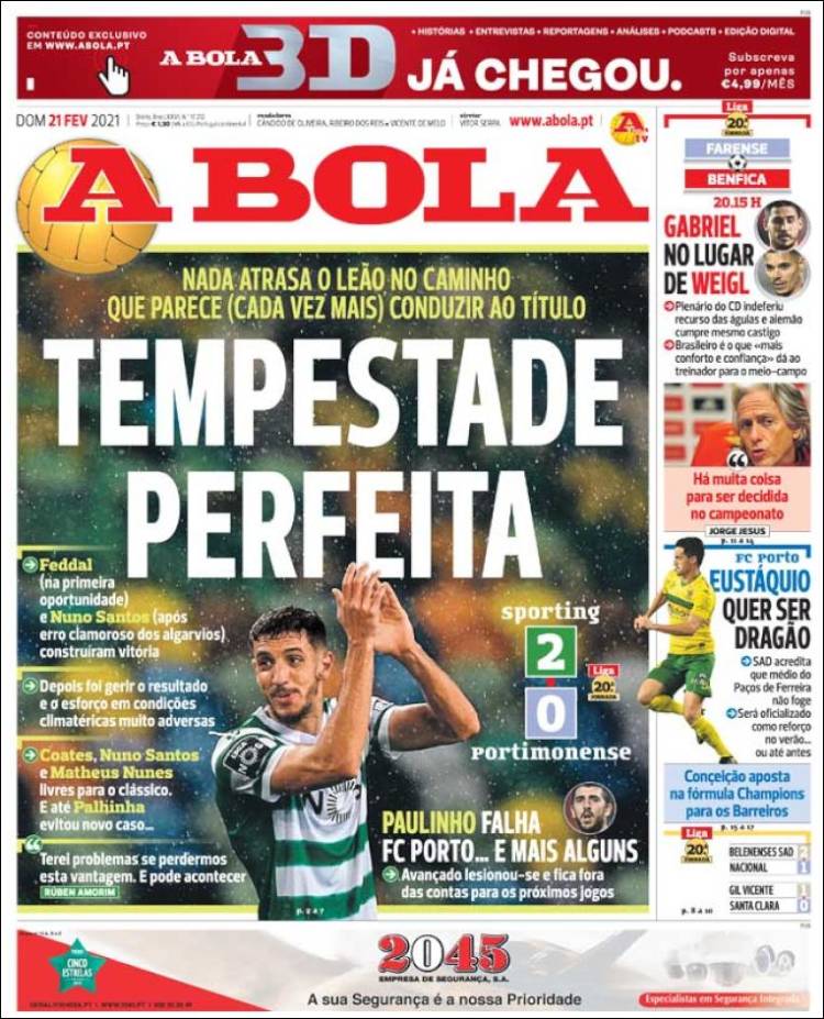 Portada de A Bola (Portugal)