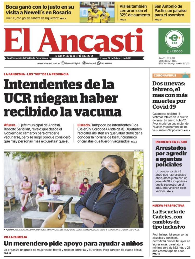 Portada de El Ancasti (Argentina)