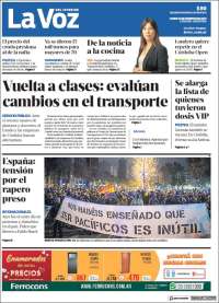 Portada de La Voz del Interior (Argentina)