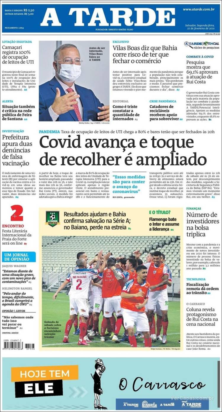 Portada de Diário A Tarde (Brasil)