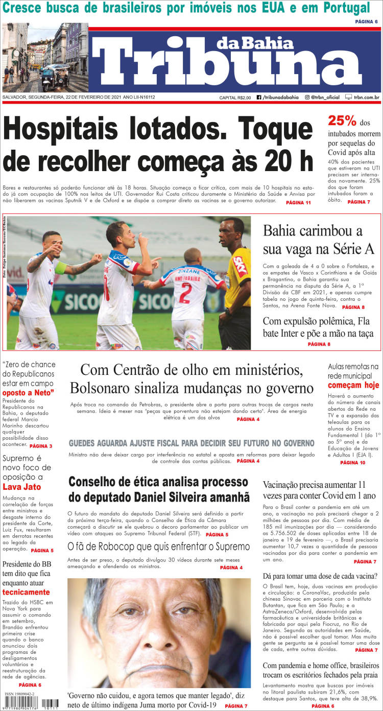 Portada de Tribuna da Bahia (Brasil)