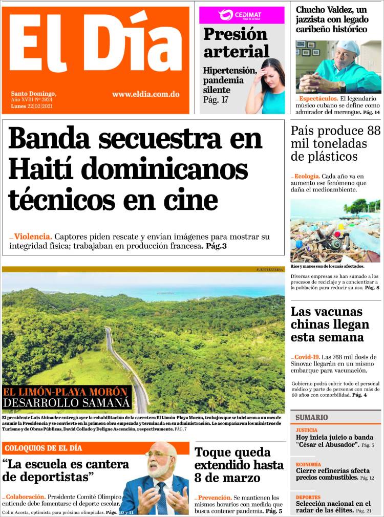 Portada de El Día (R. Dominicana)