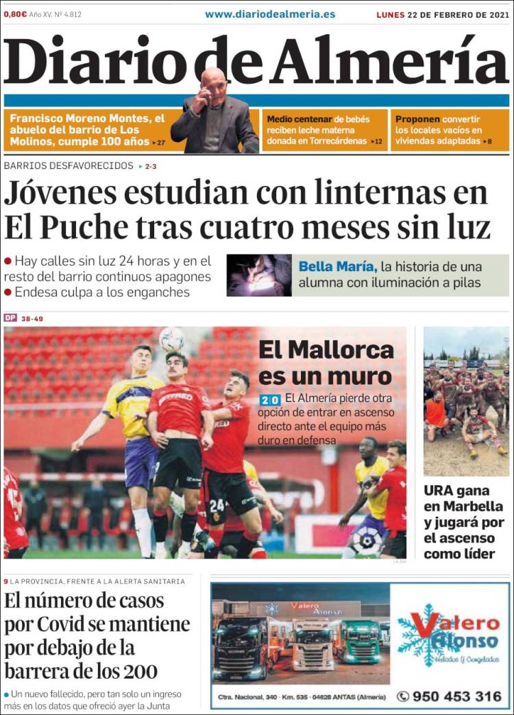 Portada de Diario de Almería (España)