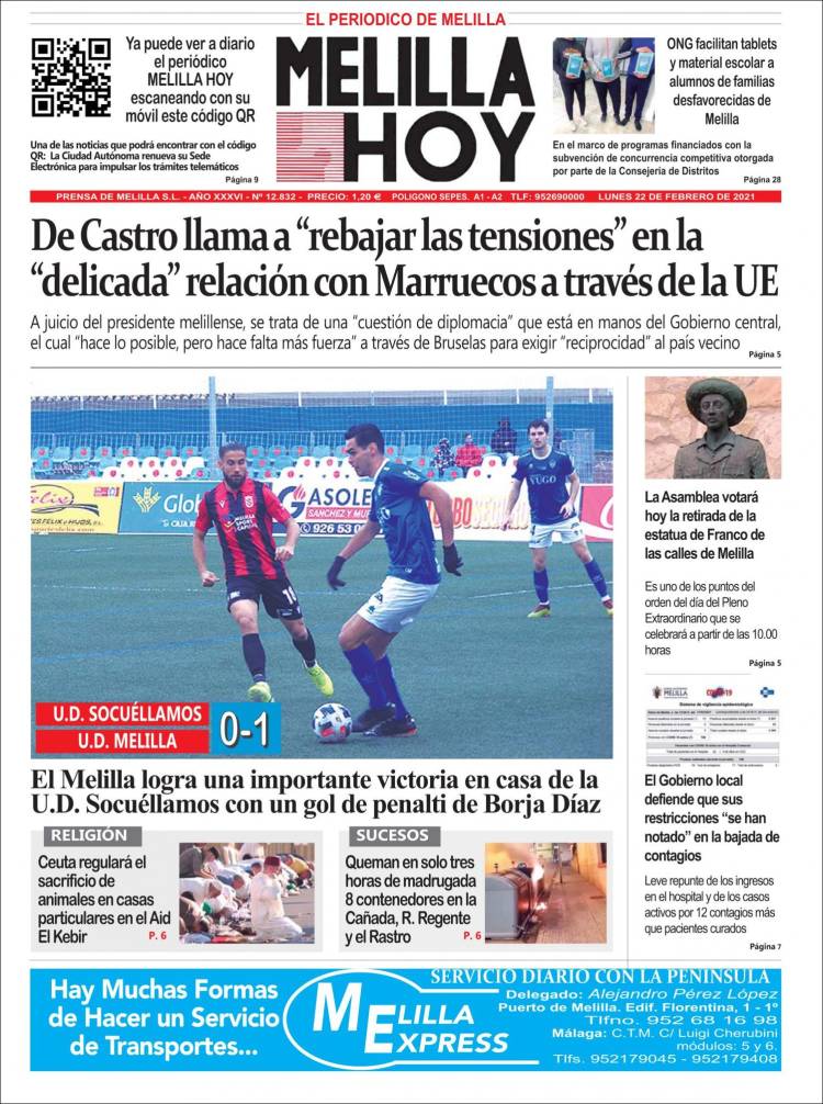 Portada de Melilla Hoy (España)