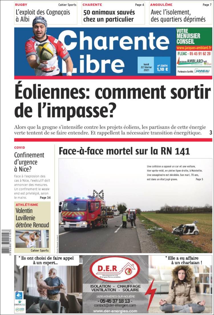 Portada de Charente Libre (Francia)