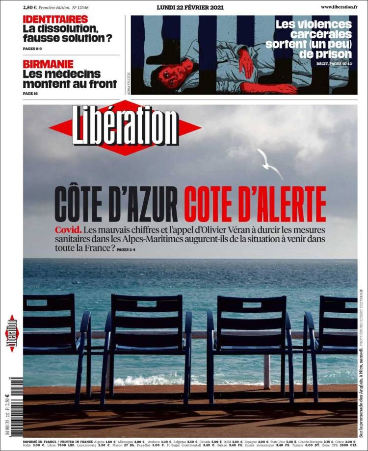 Portada de Libération (Francia)
