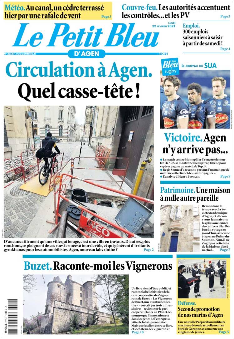 Portada de Le Petit Bleu (Francia)