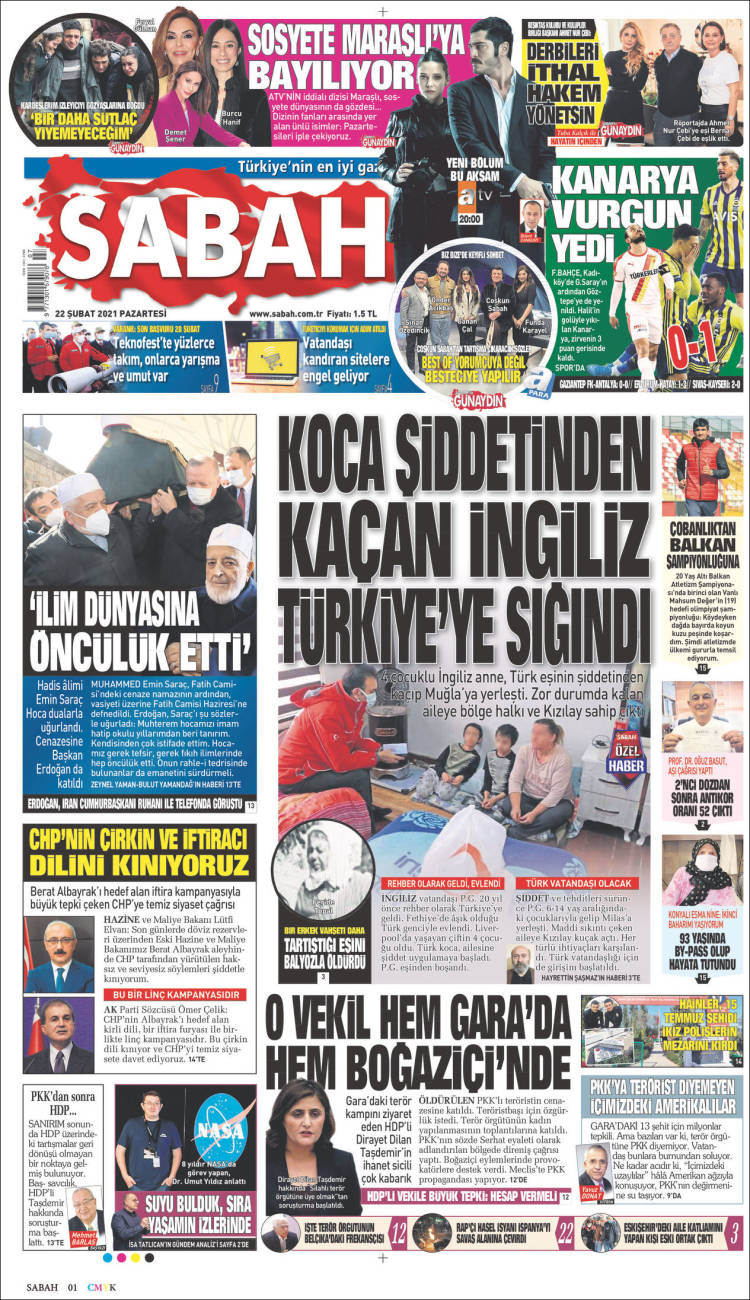 Portada de Sabah (Turqu&iacute;a)