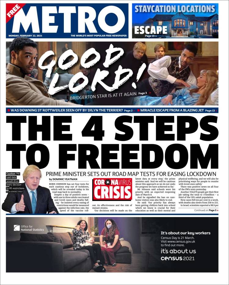 Portada de Metro (Reino Unido)