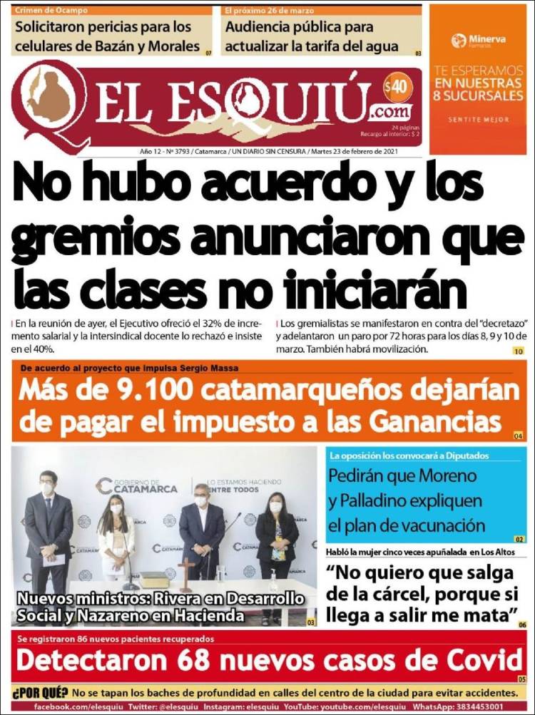 Portada de El Esquiu (Argentina)