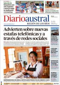 Portada de El Diario Austral de Valdivia (Chile)