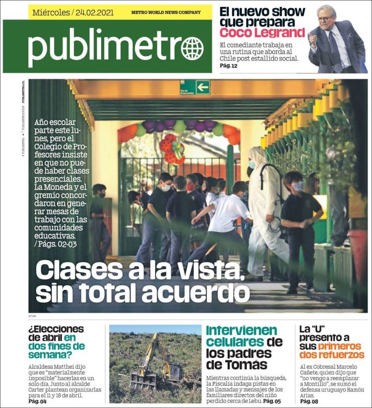 Portada de Publimetro (Chile)