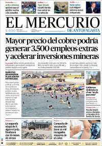 Portada de El Mercurio de Antofagasta (Chile)