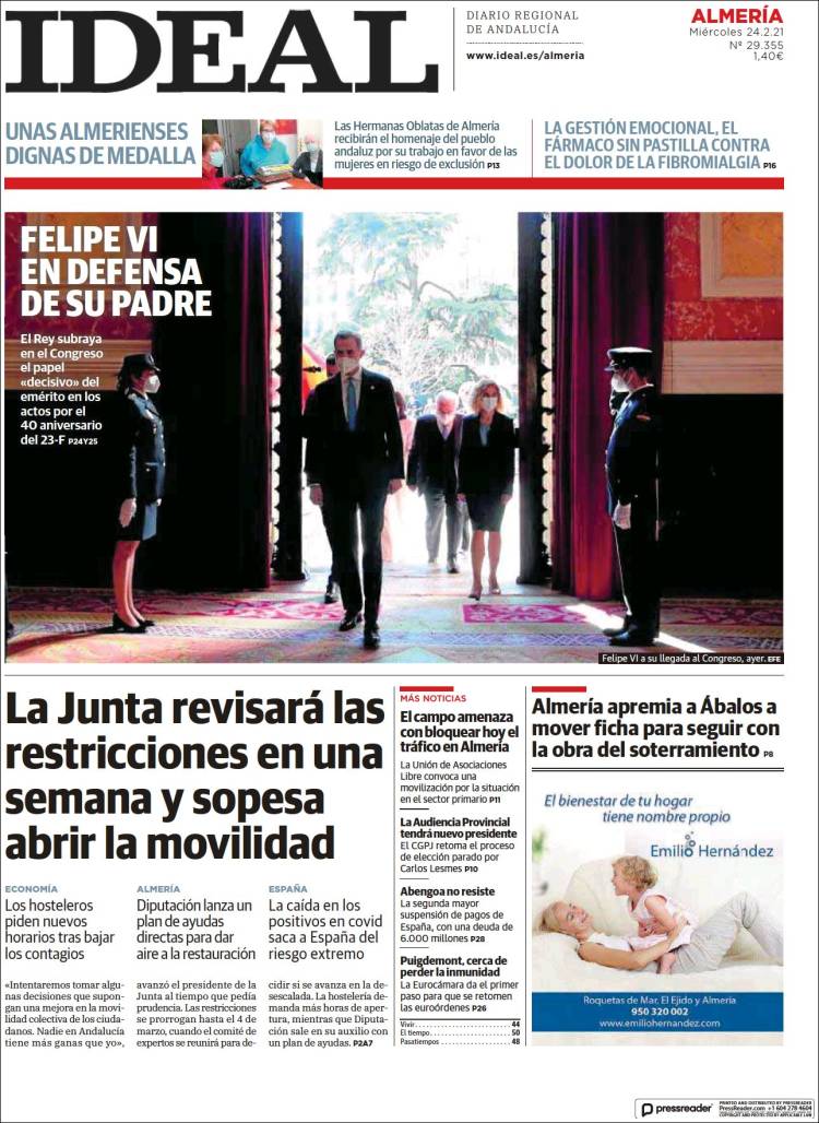 Portada de Ideal Almeria (España)