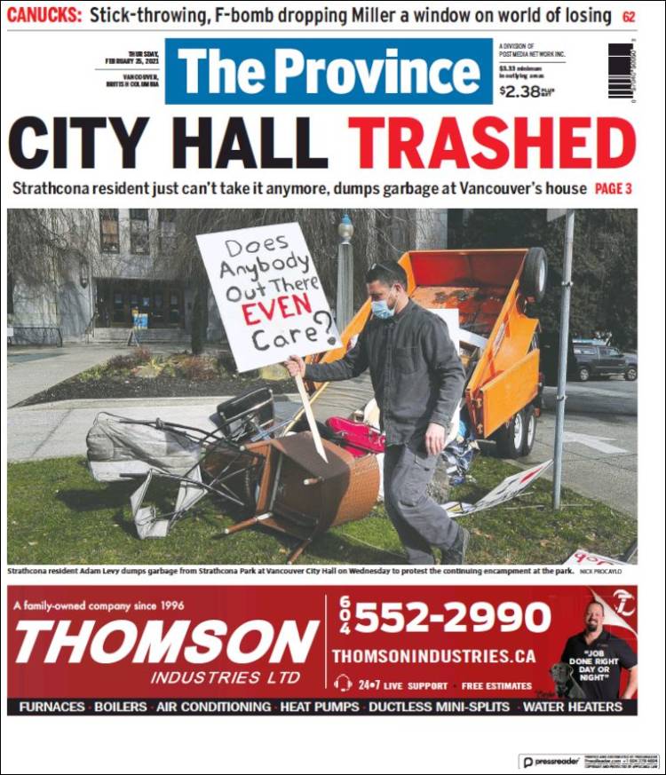 Portada de The Province (Canadá)