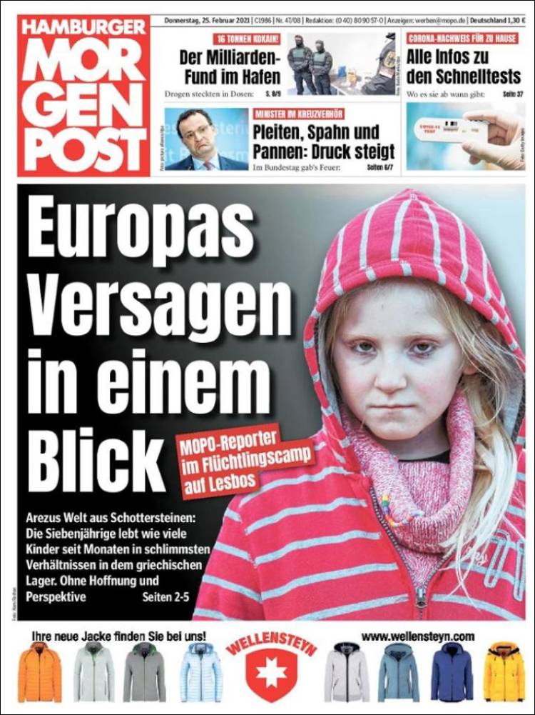 Portada de Hamburger Morgenpost  (Alemania)