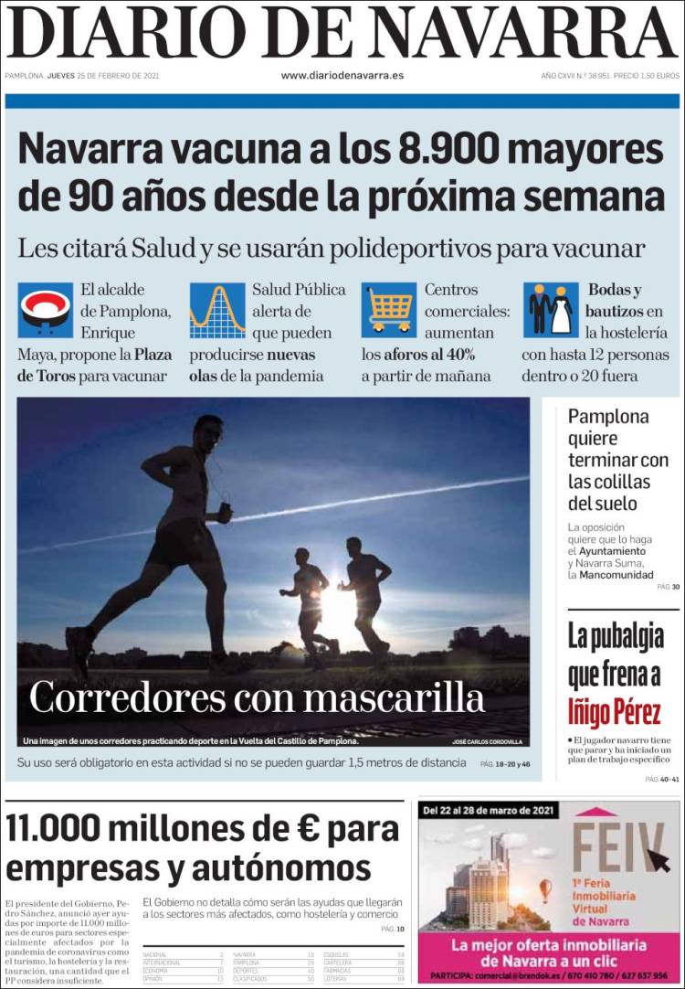 Portada de Diario de Navarra (España)