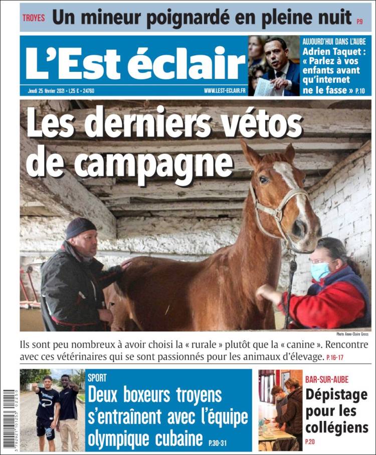 Portada de L'Est Eclair (Francia)