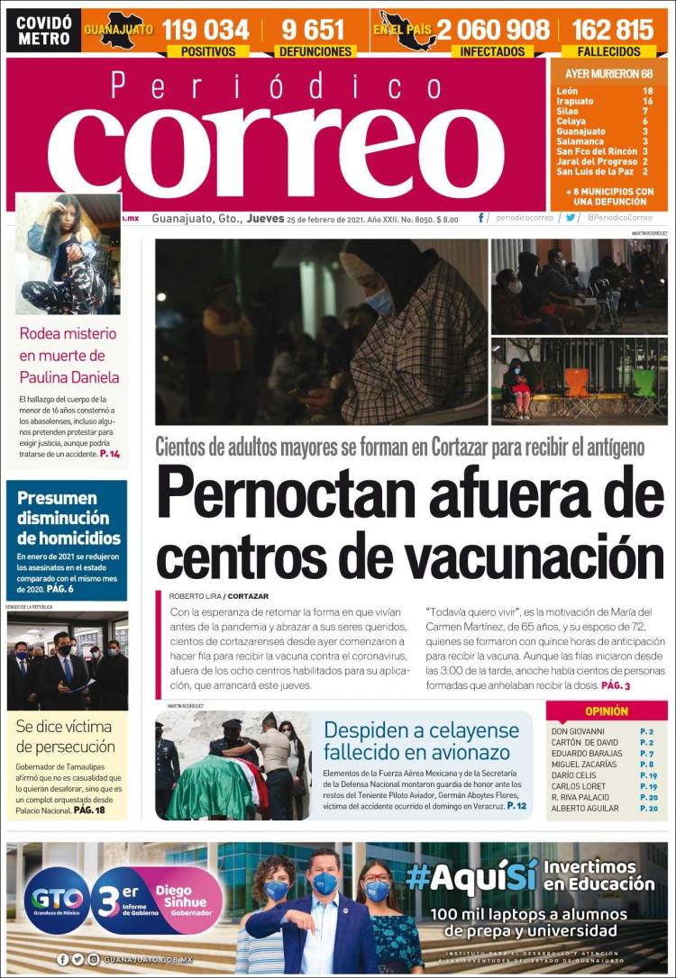 Portada de Correo - El diario del Estado de Guanajuato (México)