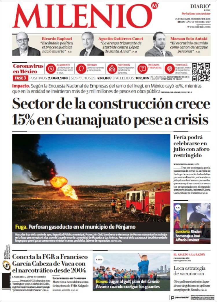 Portada de Milenio de León (México)