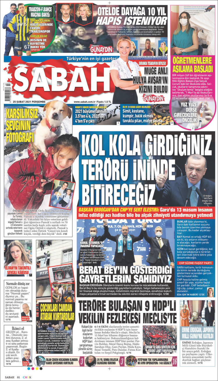 Portada de Sabah (Turqu&iacute;a)