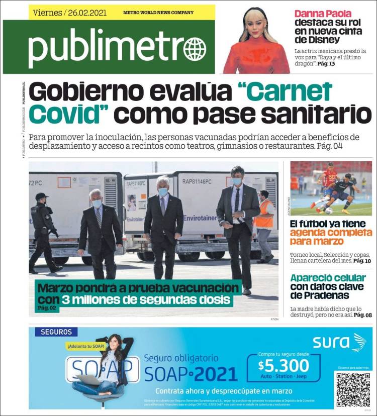 Portada de Publimetro (Chile)