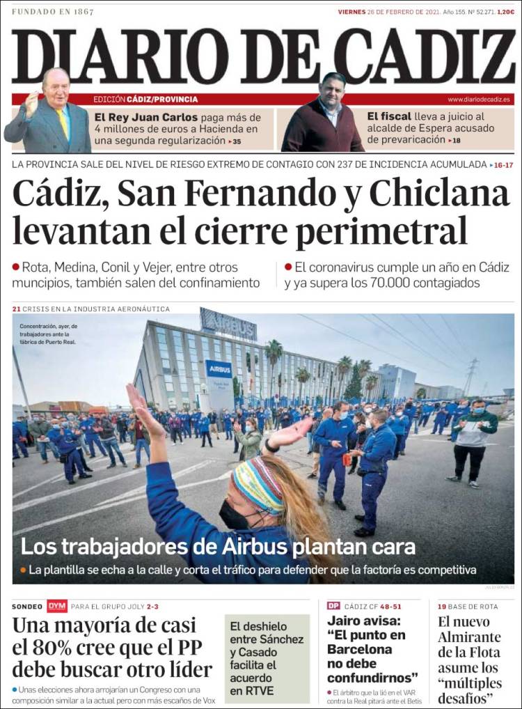 Portada de Diario de Cádiz (Espa&ntilde;a)