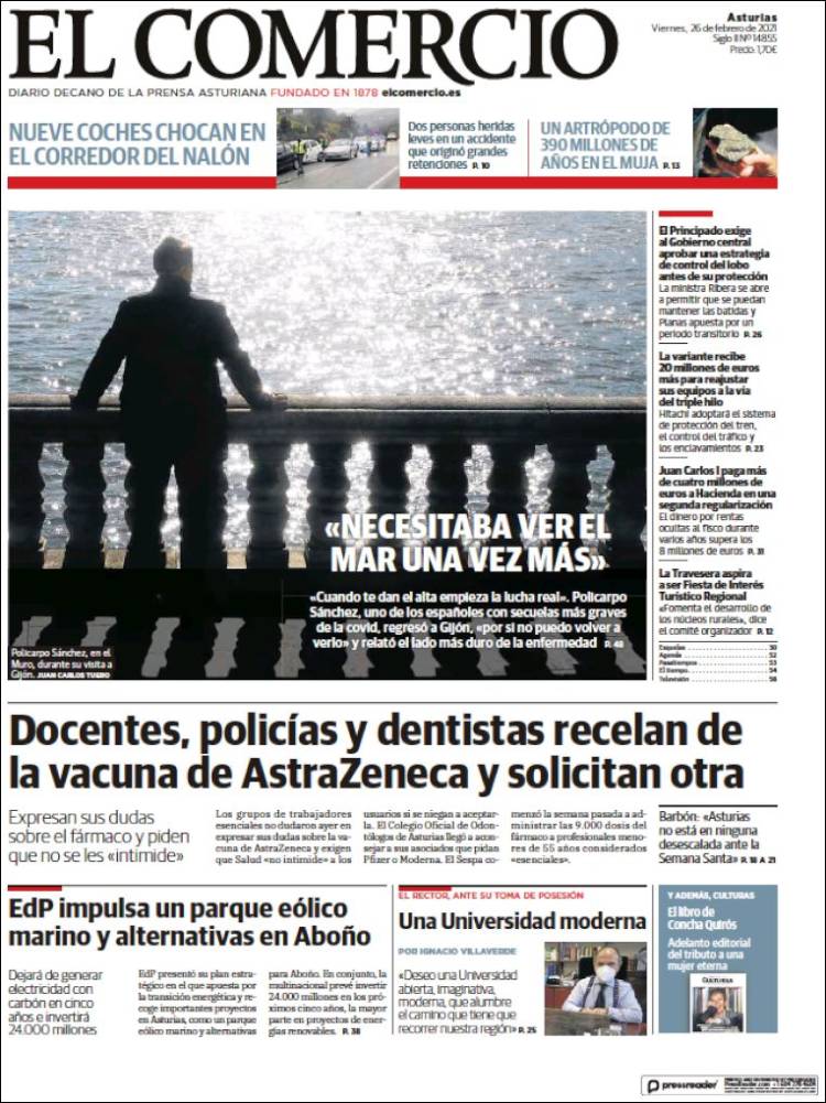 Portada de El Comercio (Espa&ntilde;a)