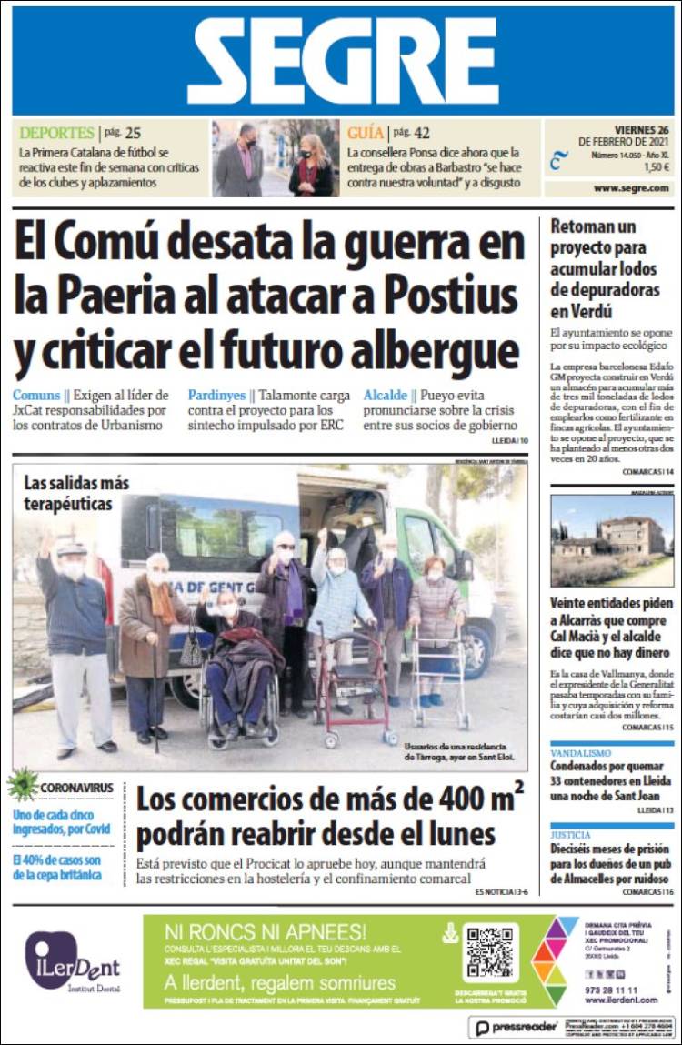 Portada de Segre  (Espa&ntilde;a)