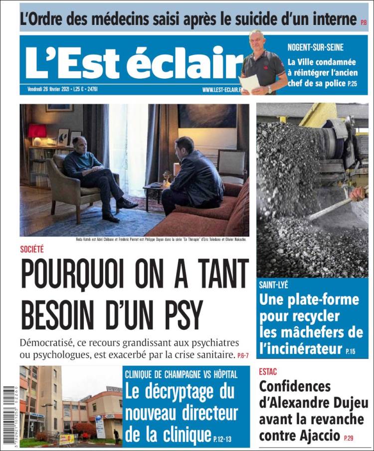 Portada de L'Est Eclair (Francia)