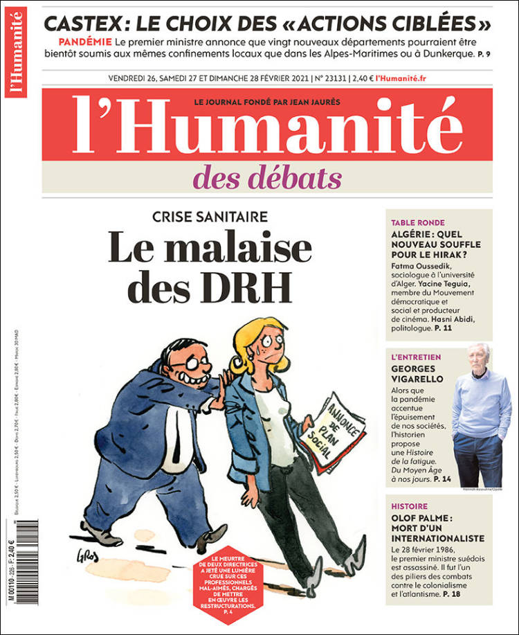 Portada de l'Humanite (Francia)