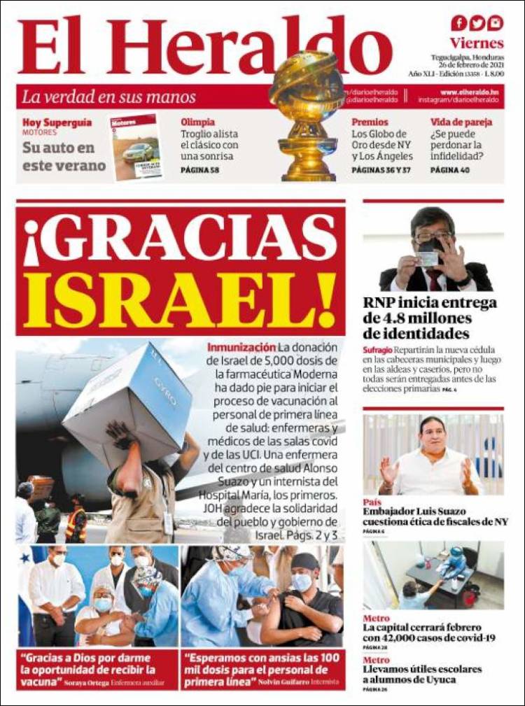 Portada de El Heraldo (Honduras)