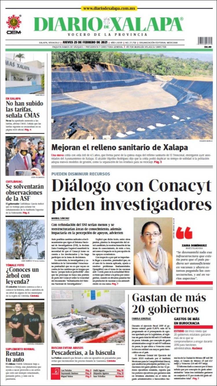 Portada de Diario de Xalapa (México)