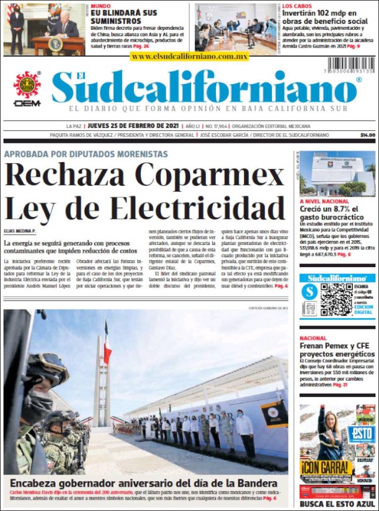 Portada de El Sudcaliforniano (México)