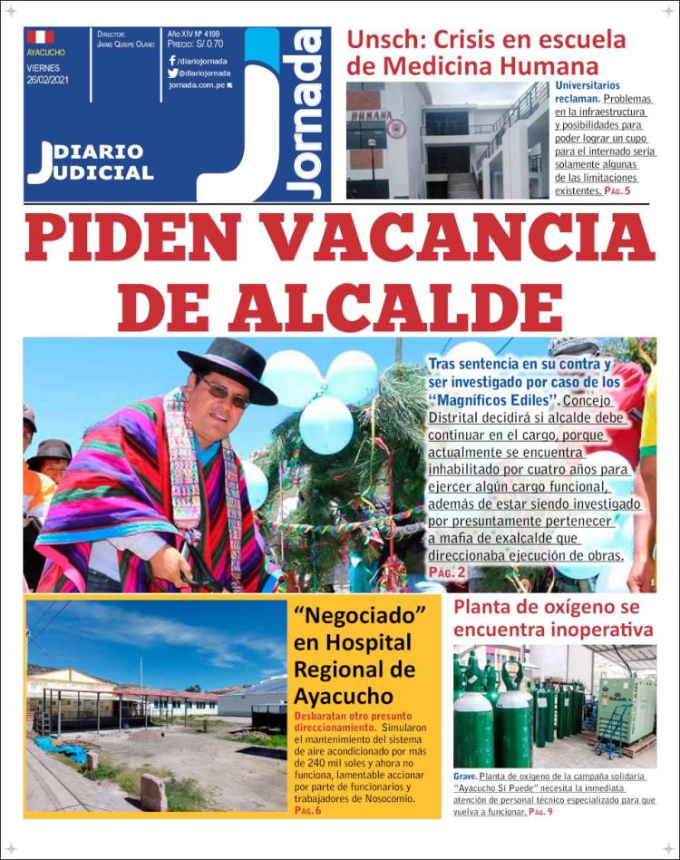 Portada de Diario Jornada (Peru)