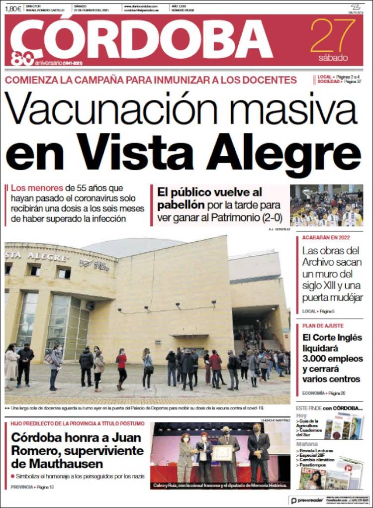 Portada de Diario de Córdoba (España)