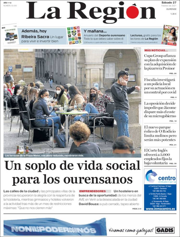 Portada de La Región de Ourense (Spain)