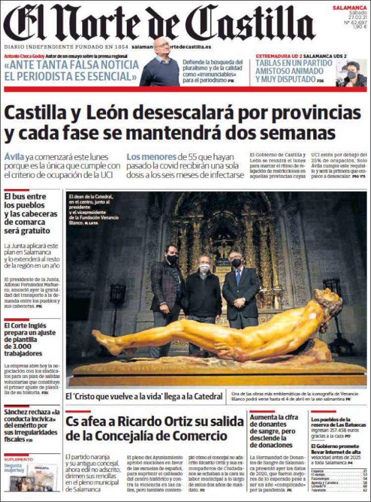 Portada de Norte de Castilla - Salamanca (Spain)