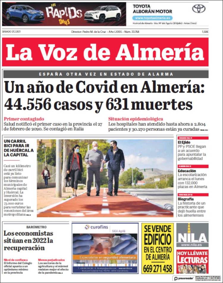 Portada de La Voz de Almería (Spain)