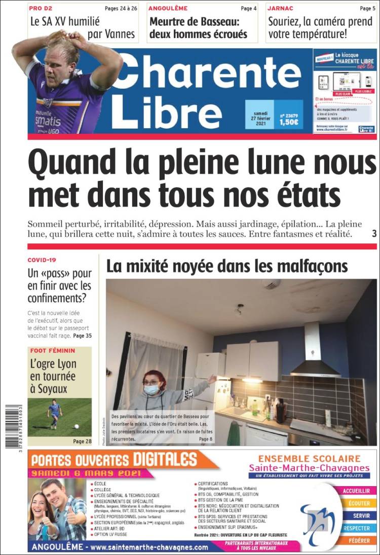 Portada de Charente Libre (France)