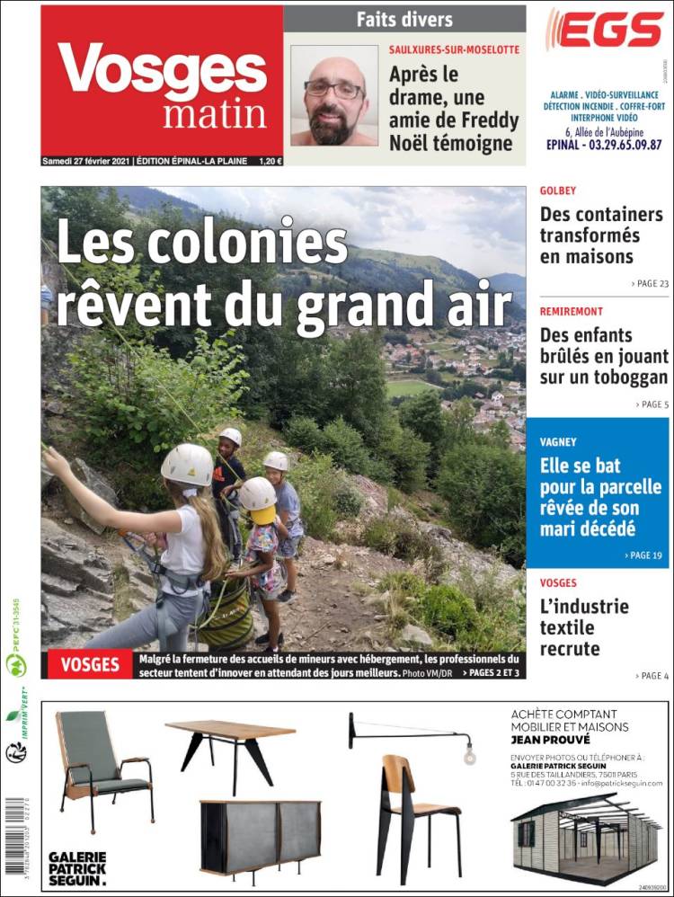 Portada de Vosges Matin (France)