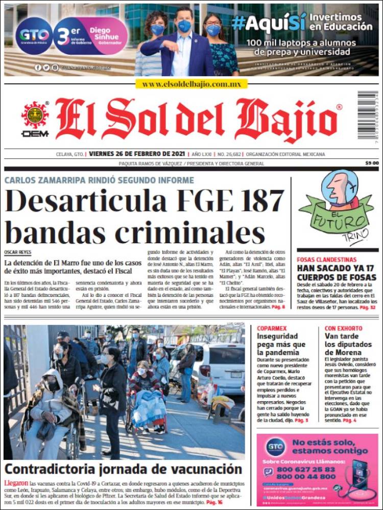 Portada de El Sol del Bajio (México)