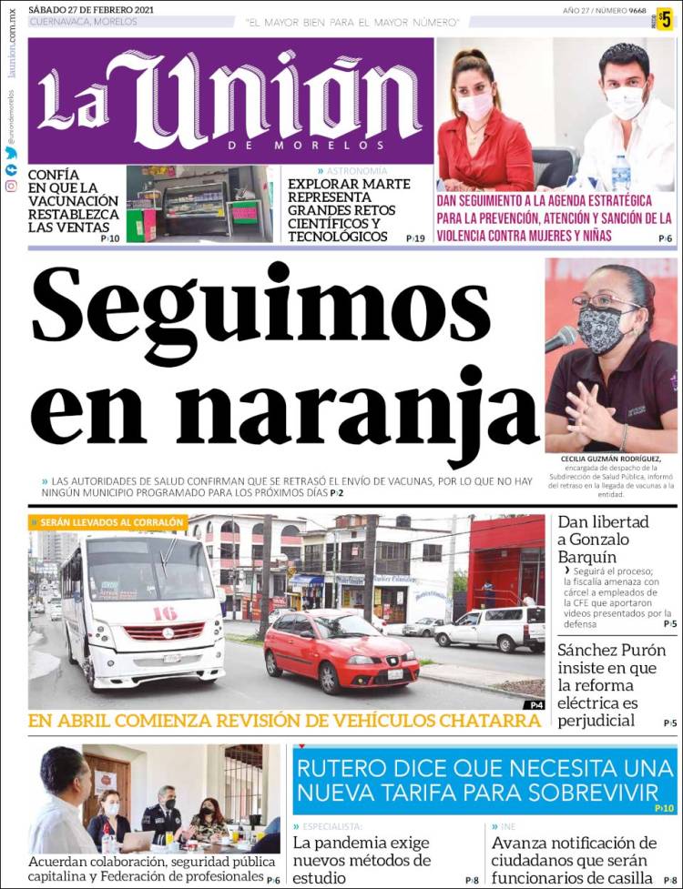 Portada de La Unión de Morelos (México)