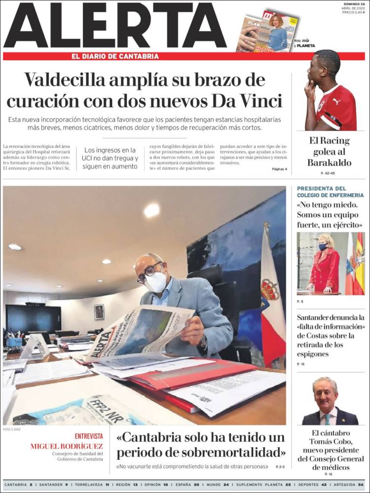 Portada de Alerta - El Diario de Cantabria (España)