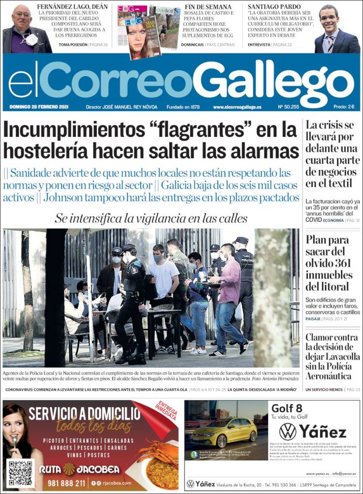 Portada de El Correo Gallego (España)