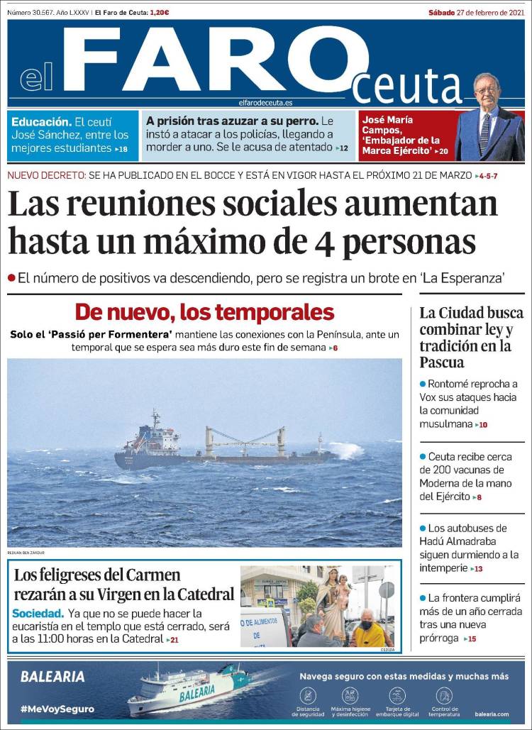 Portada de El Faro de Ceuta (España)