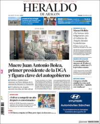 Portada de Heraldo de Aragón (España)