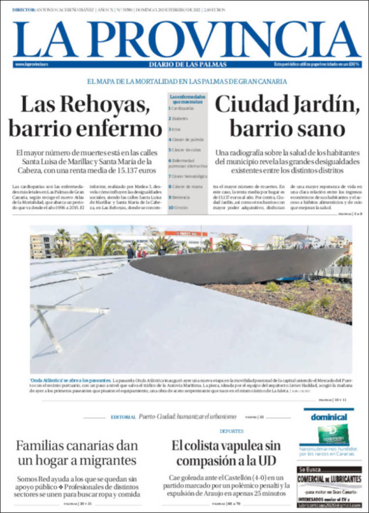 Portada de La Provincia (España)