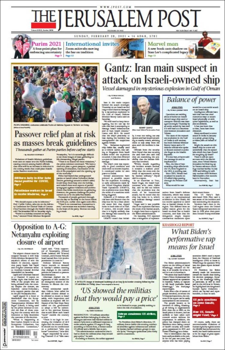 Portada de The Jerusalem Post (Israel)